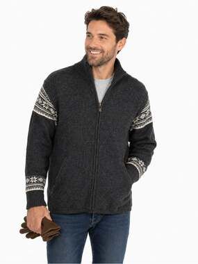 Nordic Designs Fair Isle Cardigan Men’s Small Wool Knit Icelandic Casual Layer